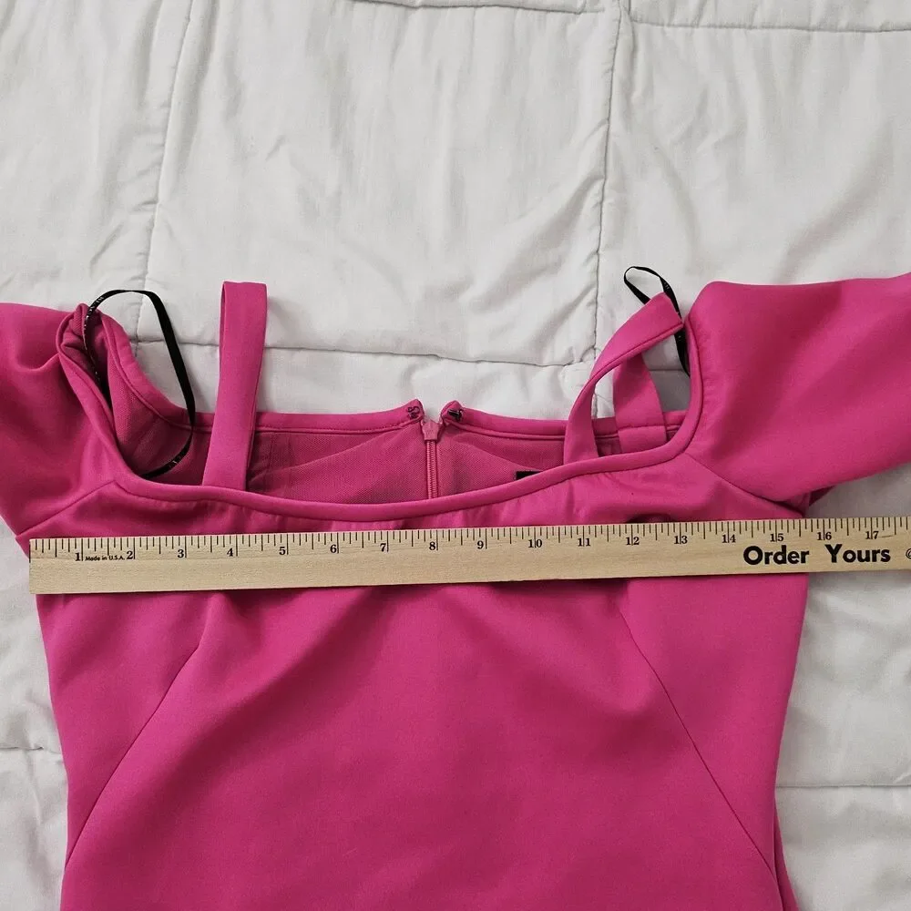 Black Halo Dress 8 Pink Eve Cold Shoulder Sheath Poppy‎ Flutter Sleeve